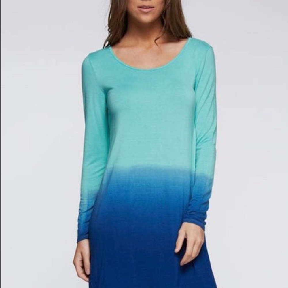Oasap Chic Gradient Ramp LS Trapeze Dress